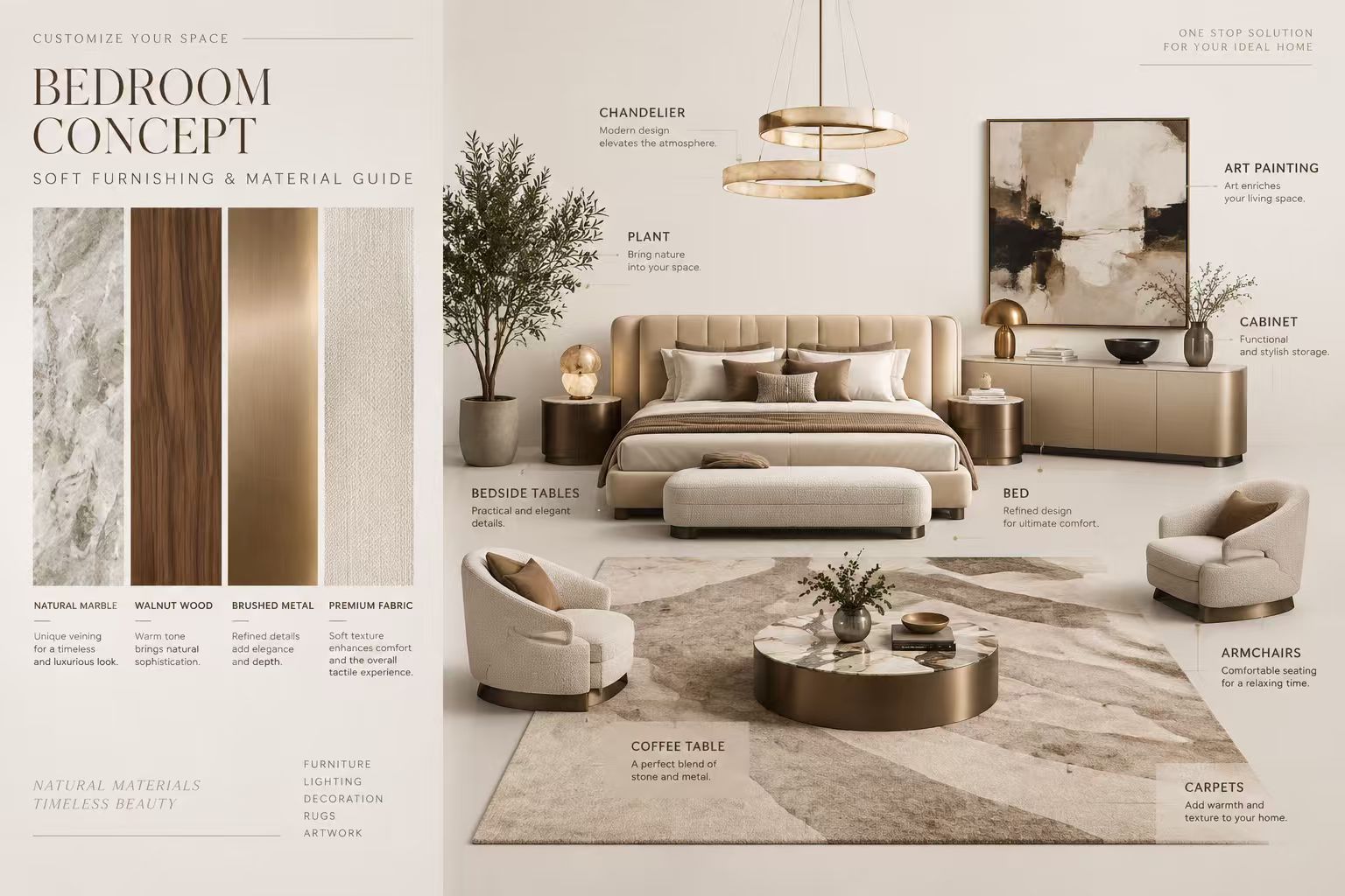 Bedroom concept — soft furnishing and material guide by MATOEZZI ITALIA