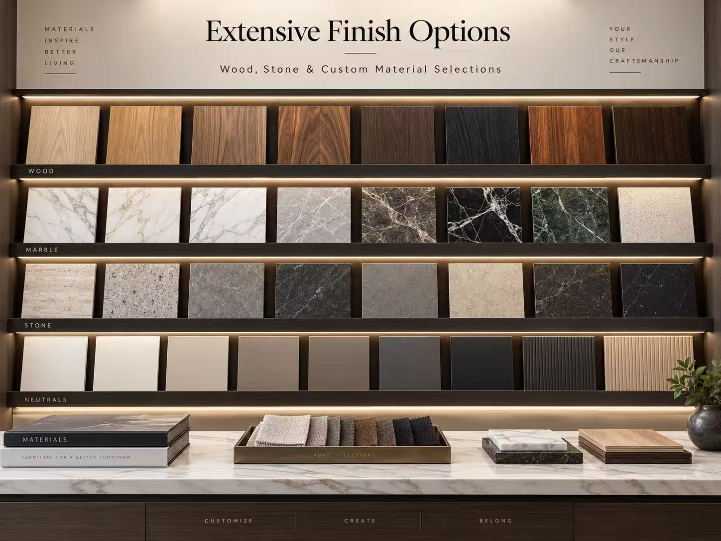 Wood veneer and solid wood finishes