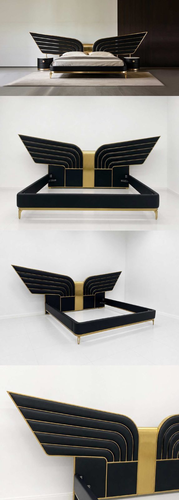 Upholstered bed with channel tufting
