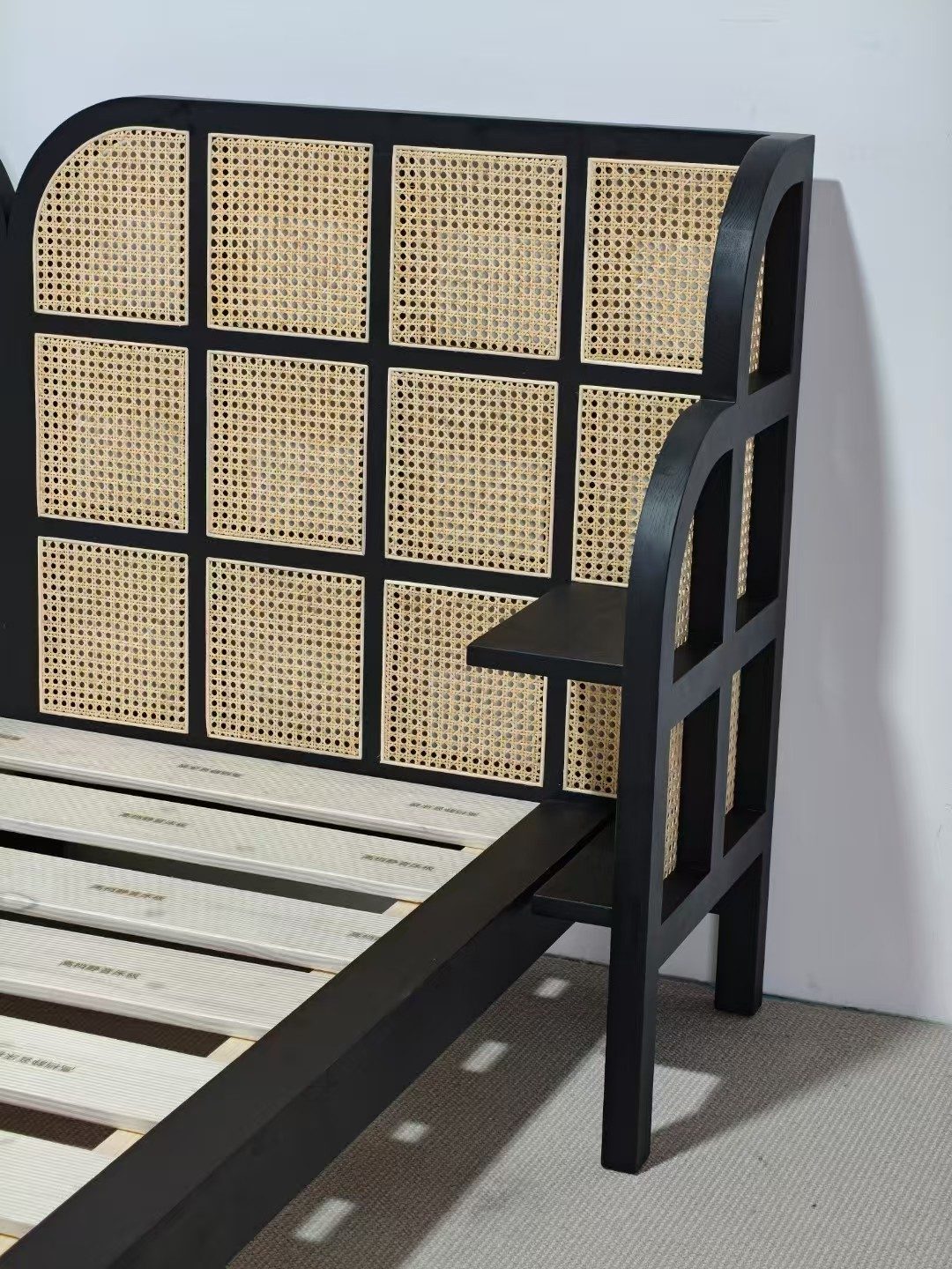 Modern bed and nightstand composition